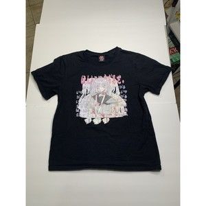 Kawaii Harajuku Pastel Pink Injured Anime Girl T Shirt Black Size M